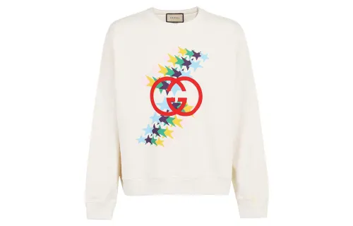 GUCCI Sweatshirts Women's White Crew Neck Moderate Regular