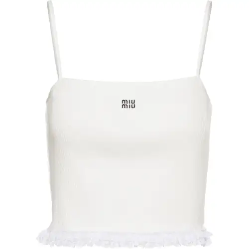 MIU MIU Camisoles Women's White Moderate Straight Fit