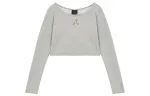 Jordan T Shirts Women's Gray Crew Neck Moderate Straight Fit