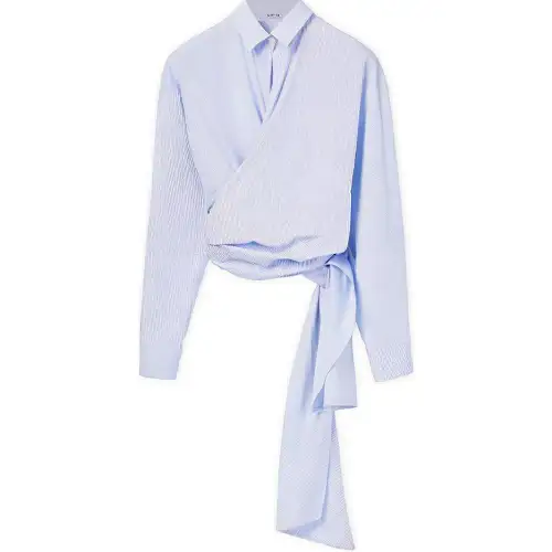 LOEWE Shirts Women's Blue Lapel Moderate Shirt