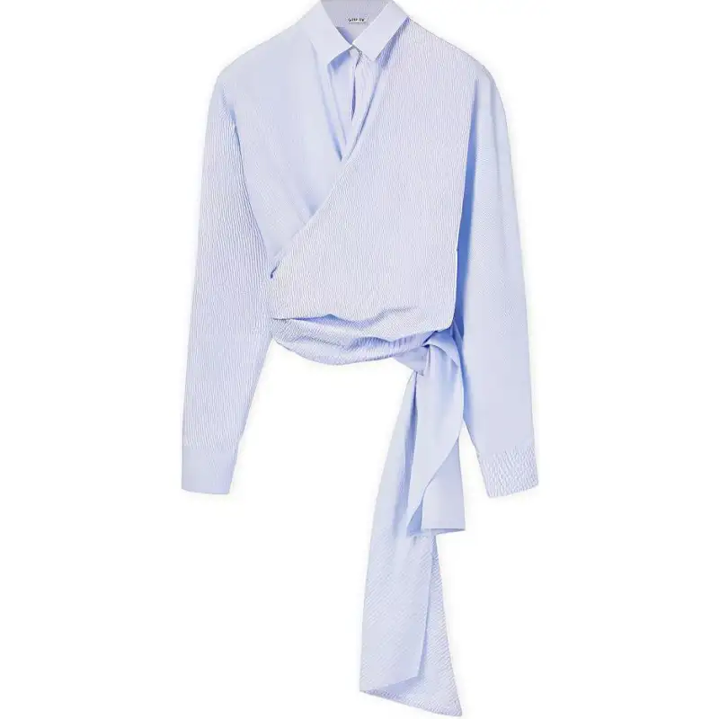 LOEWE Shirts Women's Blue Lapel Moderate Shirt