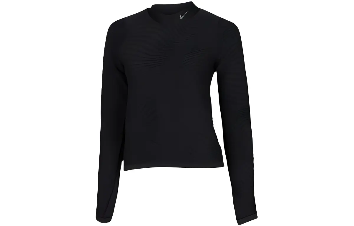 Nike T-Shirts Women's Black Crew Neck Moderate Straight Fit