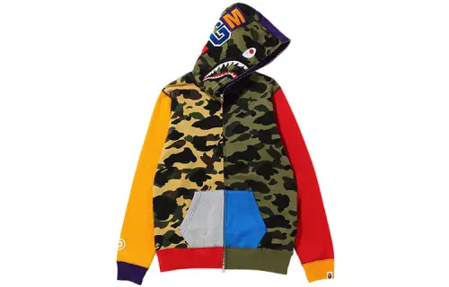 Bape 1st Camo Crazy Shark Full Zip Hoodie Multi