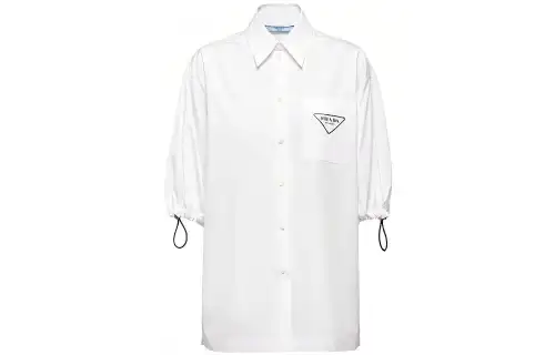 PRADA Shirts Women's White Stand Collar Moderate Other