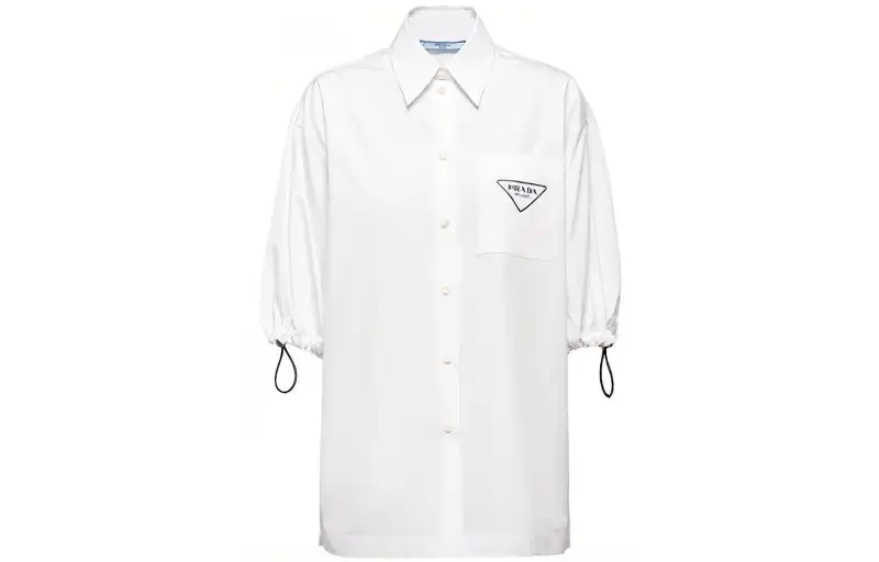 PRADA Shirts Women's White Stand Collar Moderate Other