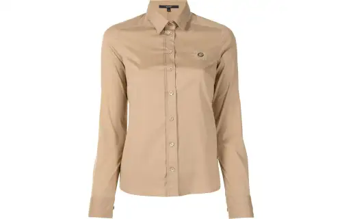 GUCCI Curved Hem Logo Embroidered Shirt