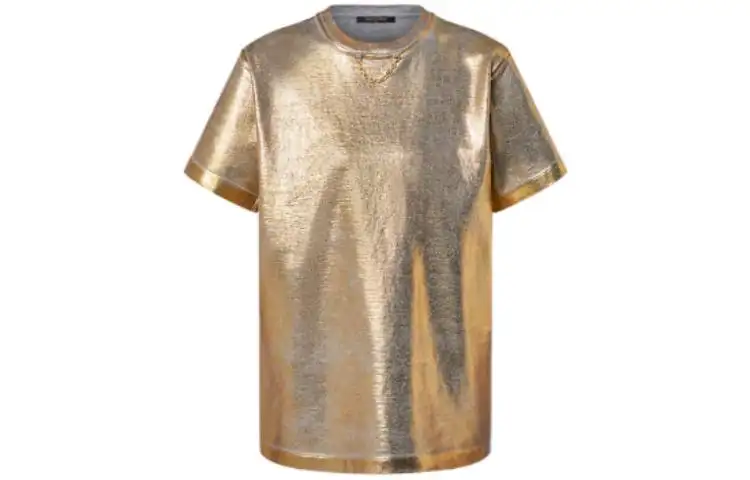 LOUIS VUITTON T Shirts Women's Gold Crew Neck Moderate Straight Fit