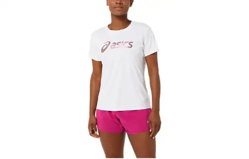 ASICS T Shirts Women's White Crew Neck Moderate Other