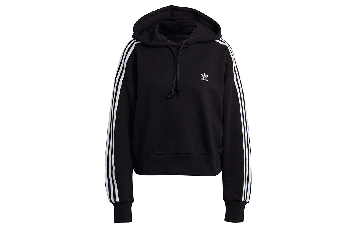Женское худи adidas Originals Crop Hoodie (черное) — фото 1