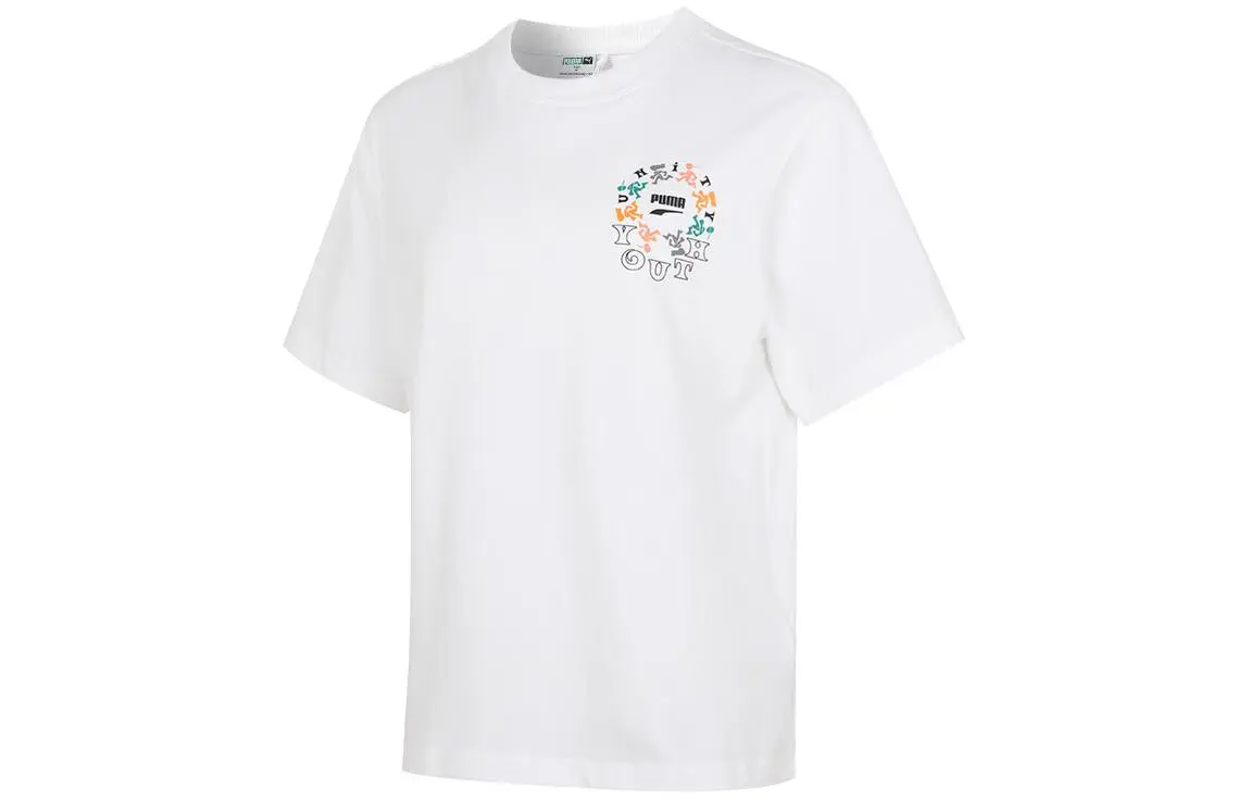 PUMA Drop Shoulder Sleeve T Shirt Women's White
