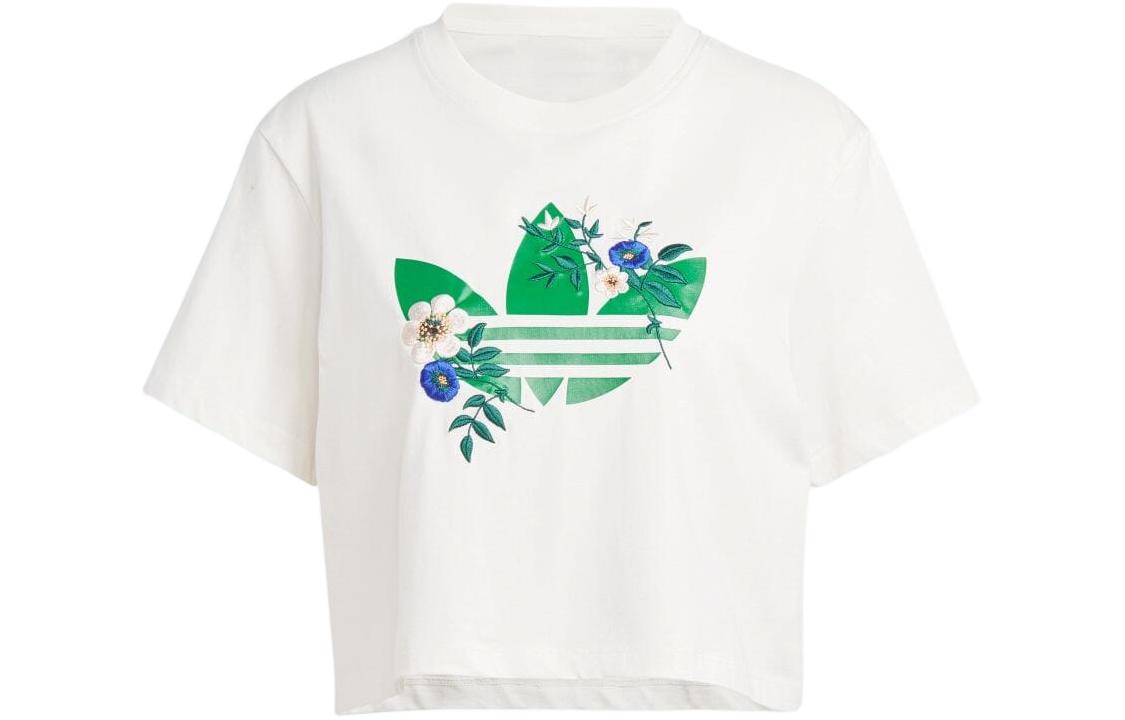 adidas originals Fashion Graphics Floral Trefoil Tee White