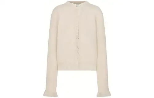 DIOR Sweaters Women's Ecru Crew Neck Moderate Other
