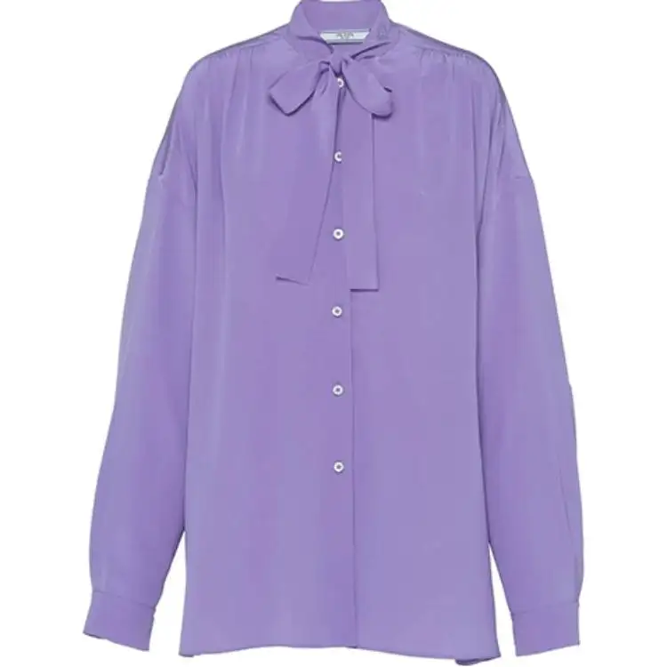 PRADA Shirts Women's Purple Stand Collar Moderate Shirt