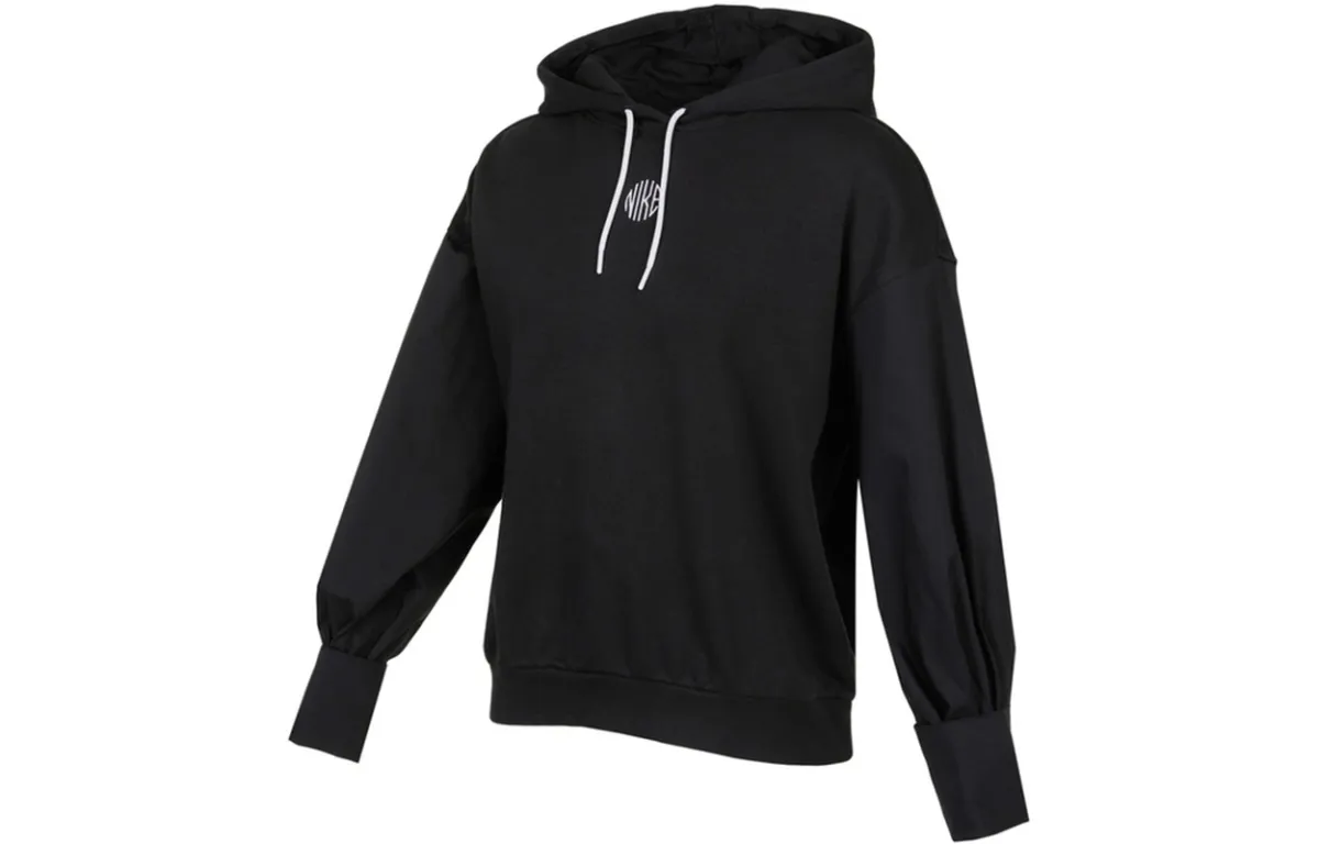 Nike Sweatshirts Women's Black Hooded Moderate Straight Fit