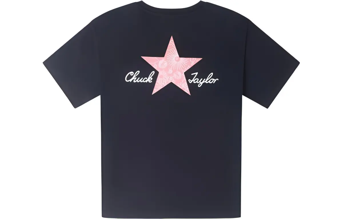 Converse T-Shirts Women's Black Crew Neck Moderate Straight Fit