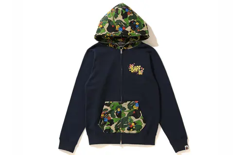 A BATHING APE Sweatshirts Women's Hooded Moderate Cardigan