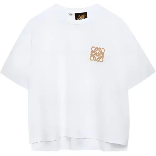 LOEWE T Shirts Women's White Crew Neck Moderate Straight Fit
