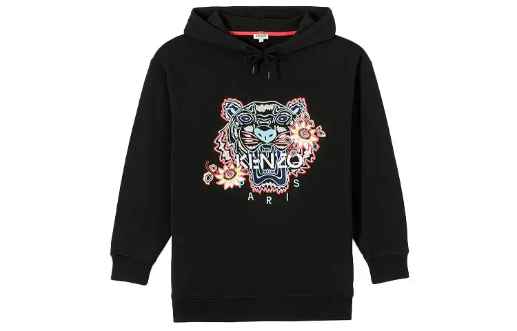 KENZO Sweatshirts Women's Black Hooded Moderate Regular