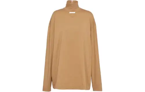 PRADA SS24 Drop Shoulder Sleeve T Shirt Women's Khaki