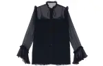 【Previous Season】ruffle-detail silk chiffon shirt