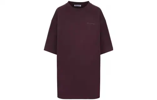 Balenciaga T Shirts Women's Purple Crew Neck Moderate Straight Fit