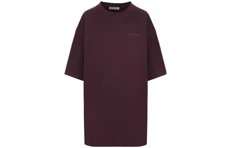 Balenciaga T Shirts Women's Purple Crew Neck Moderate Straight Fit