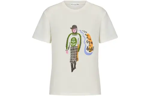 DIOR SS23 Drop Shoulder Sleeve T Shirt Women's White