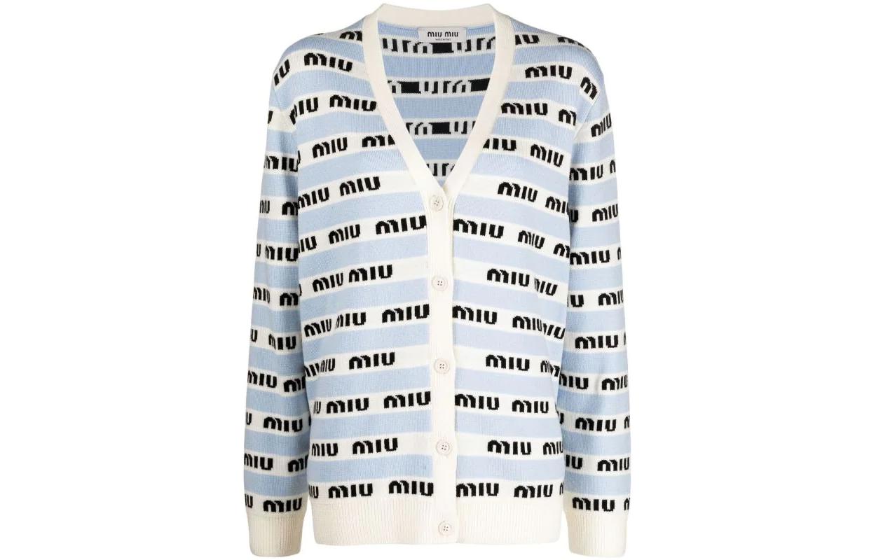 Женский джемпер MIU MIU В полоску (синий)