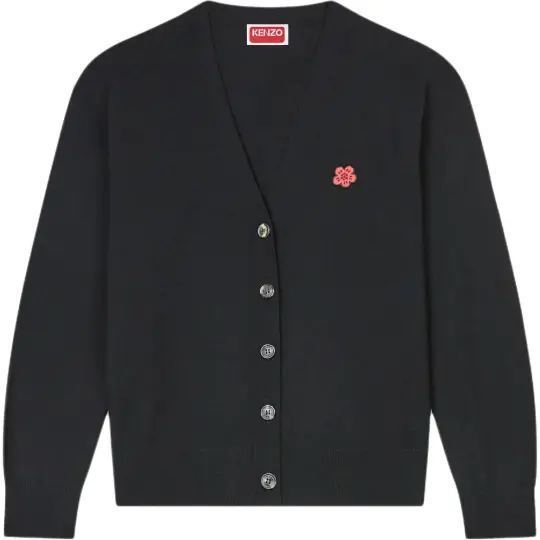 KENZO Boke Flower Embroidered V Neck Cardigan