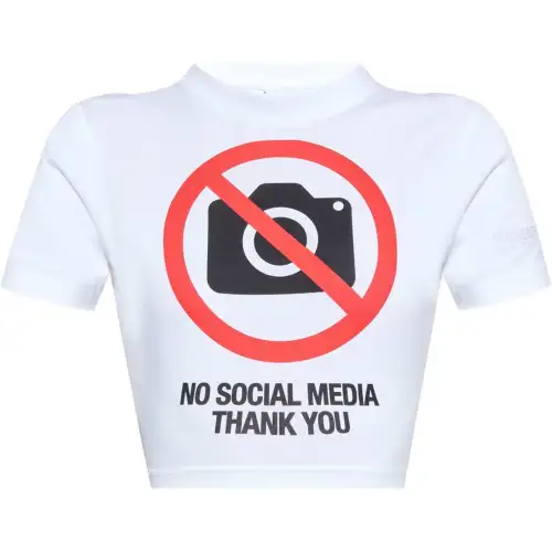 Vetements No Social Media Fitted T Shirt 'White'