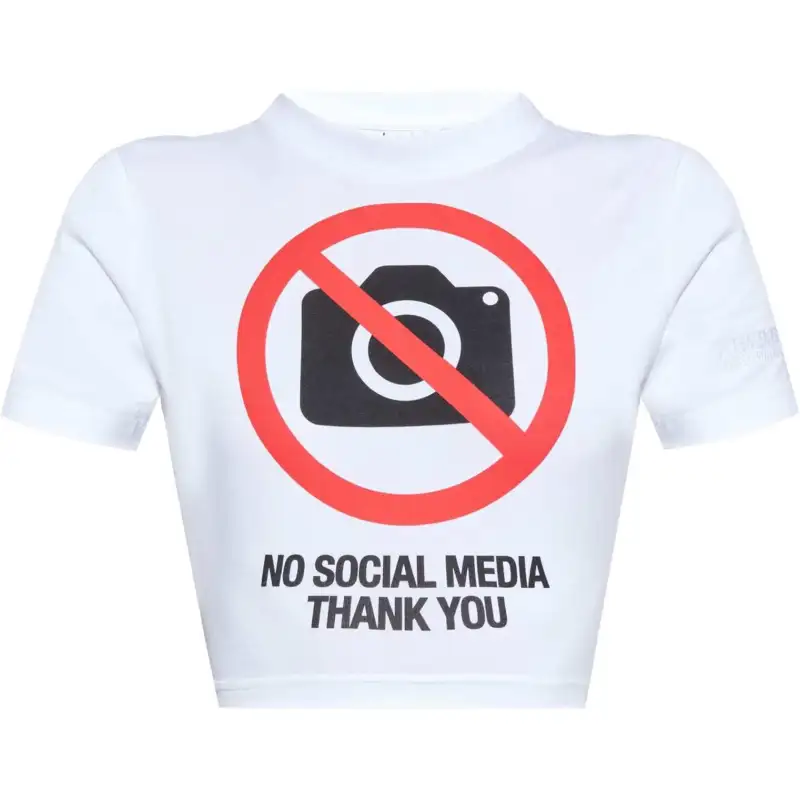 Vetements No Social Media Fitted T Shirt 'White'