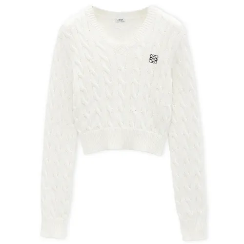 LOEWE Logo Embroidered V-Neck Jumper