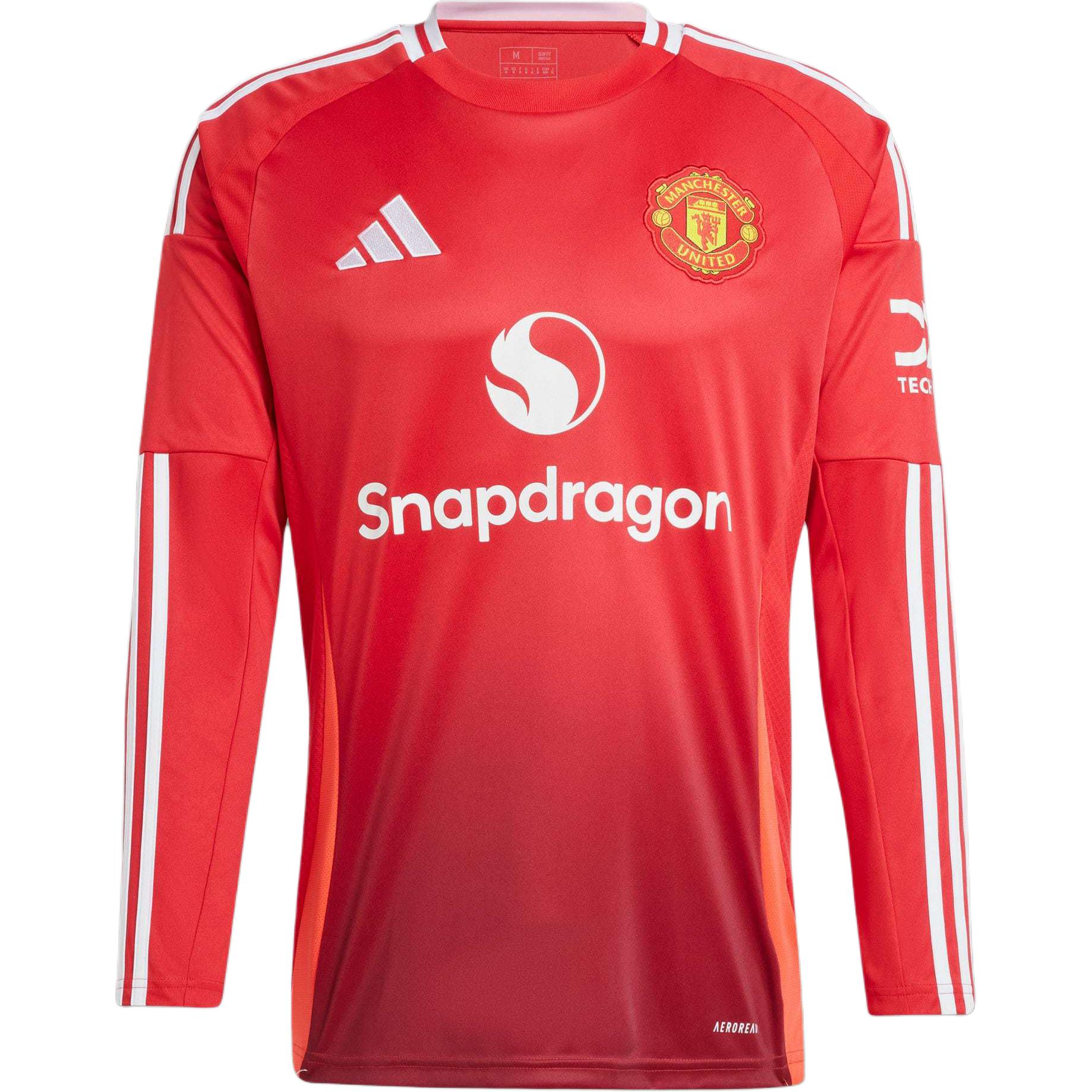 Adidas Manchester United MANCHESTER UNITED 24/25 HOME JERSEY brand logo letter printed pattern round neck pullover long-sleeved football shirt, same style for men and women, bright red