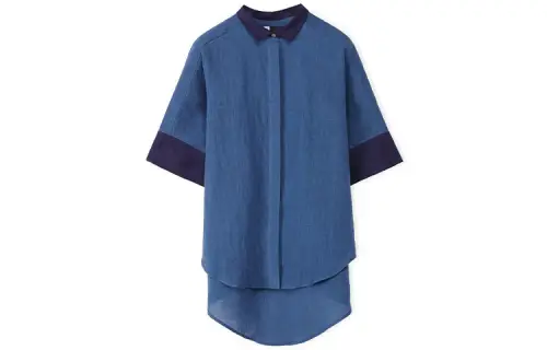 LOEWE Shirts Women's Blue Square Collar Moderate Shirt