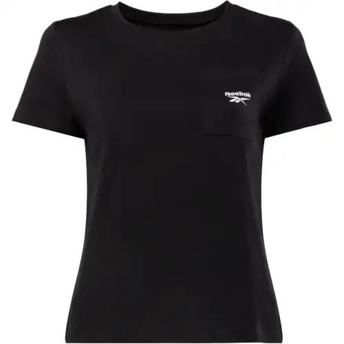 Reebok T Shirts Women's Black Crew Neck Moderate Straight Fit