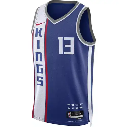 Nike Swingman 2023-24 City Edition Sacramento Kings Keegan Murray Comfortable V-neck Pullover Sleeveless Basketball Jersey Men's Blue