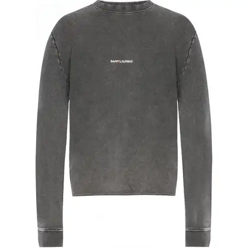 SAINT LAURENT Sweatshirt Women's Gray Black