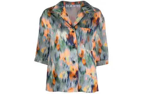 OFF-WHITE abstract-print bowling shirt