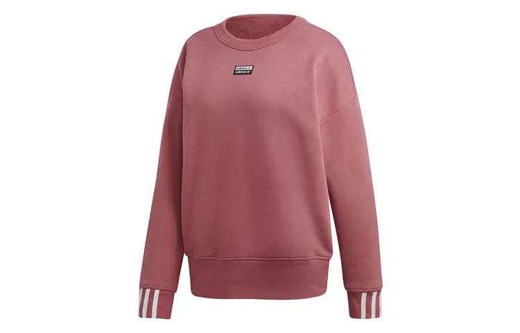 Adidas Originals Sweatshirts Women's Dark Reddish Purple Crew Neck Moderate Regular