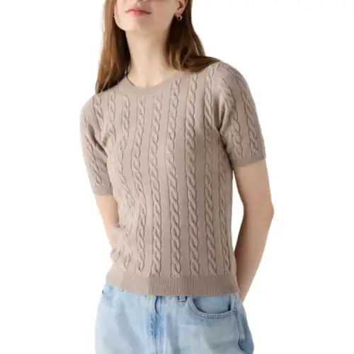 UNIQLO Knitwear Women's Beige Crew Neck Moderate Other
