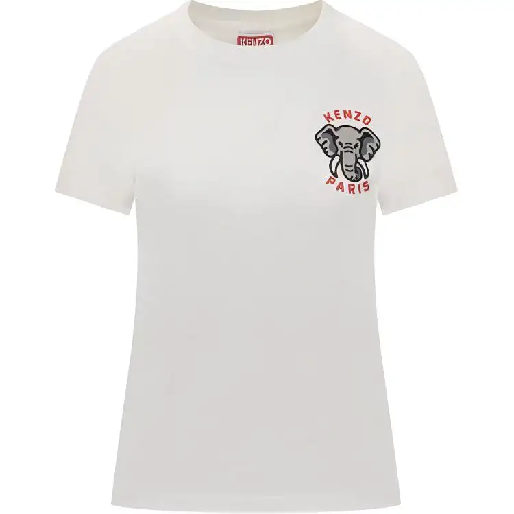 KENZO Elephant Embroidered Crewneck T-Shirt
