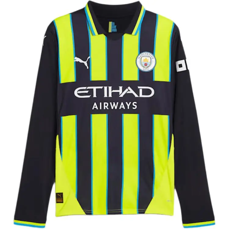 PUMA Manchester City SS24 Replica Away Long Sleeve Soccer Jersey Soccer Jersey Men's Yellow