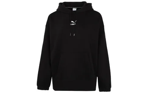 PUMA Sweatshirts Women's Black Hooded Moderate Regular