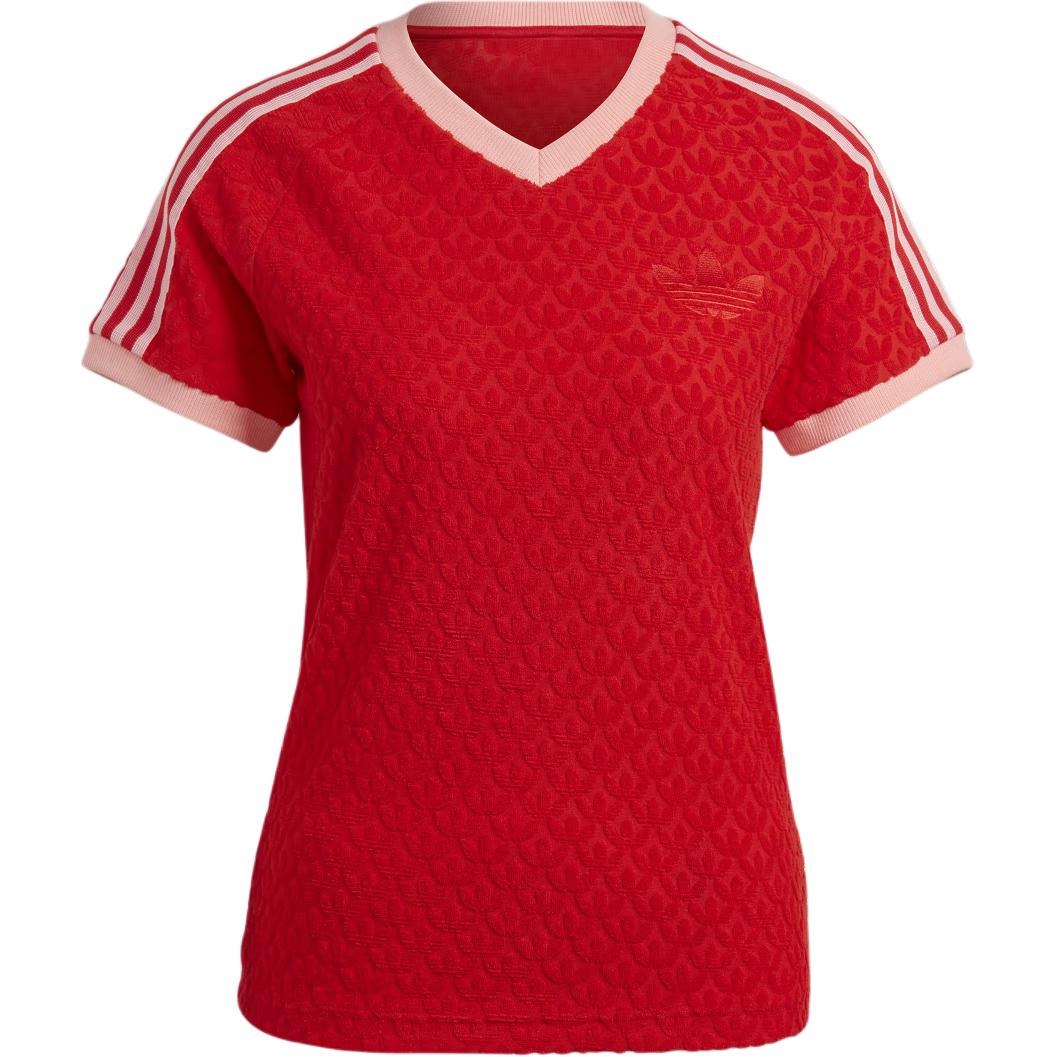 Женская футболка adidas originals Stripe (красная)