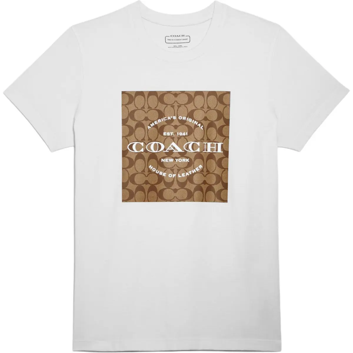 COACH T-Shirts Women's White Crew Neck Moderate Straight Fit