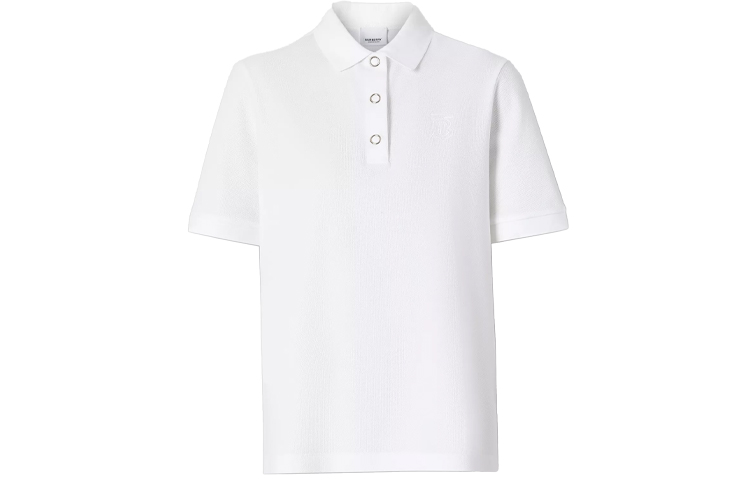 Женская футболка-поло Burberry Polo (белая) — фото 1