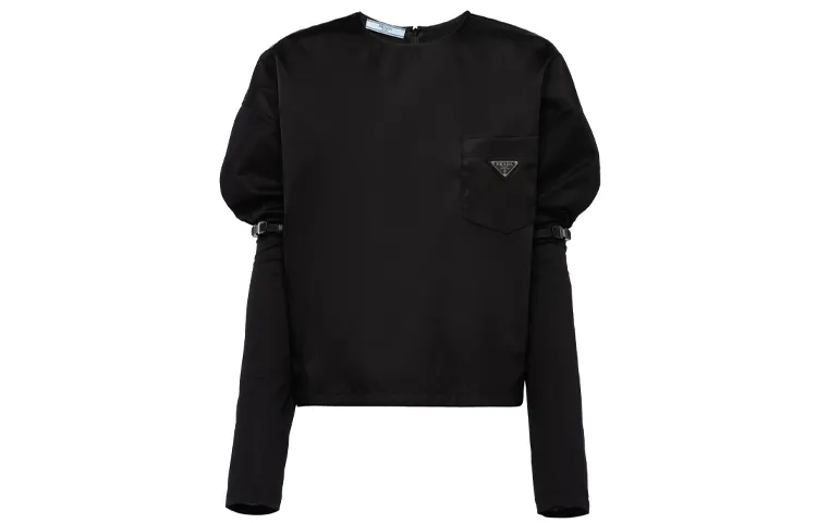PRADA Shirts Women's Black Crew Neck Moderate Other