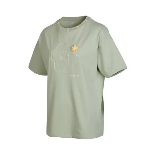 Converse Set in Sleeve T Shirt Women's Gray Green