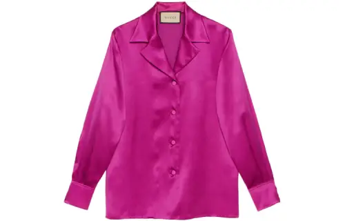 GUCCI Shirts Women's Fuchsia Cuban Collar