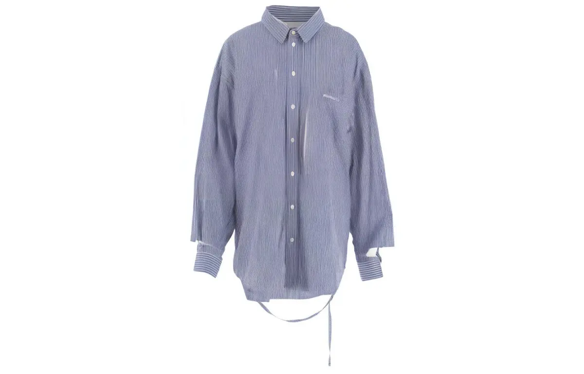 Balenciaga Shirts Women's Blue Lapel Moderate